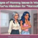 A young woman looking sad and visibly shaken up, while a smirking older woman stands behind her, capturing the dynamic of a daughter of a narcissistic mother. Overlaid text reads "10 Signs of Mommy Issues in Women You’ve Mistaken for 'Normal'" and includes the blog URL myfemspiration.com.