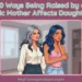 A young woman looking sad and visibly shaken up, while a smirking older woman stands behind her, capturing the dynamic of a daughter of a narcissistic mother. Overlaid text reads "10 Ways Being Raised by a Toxic Mother Affects Daughters" and includes the blog URL myfemspiration.com.